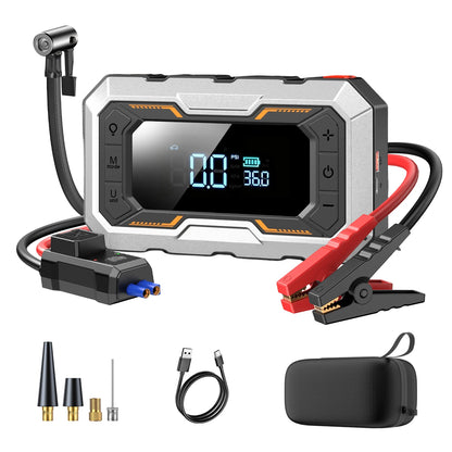 BUVAYE 2026 Newest Portable Car Jump Starter 6000A, 153PSI Tire Inflator for 12L Petrol & Diesel Engines, With EVA Storage Case