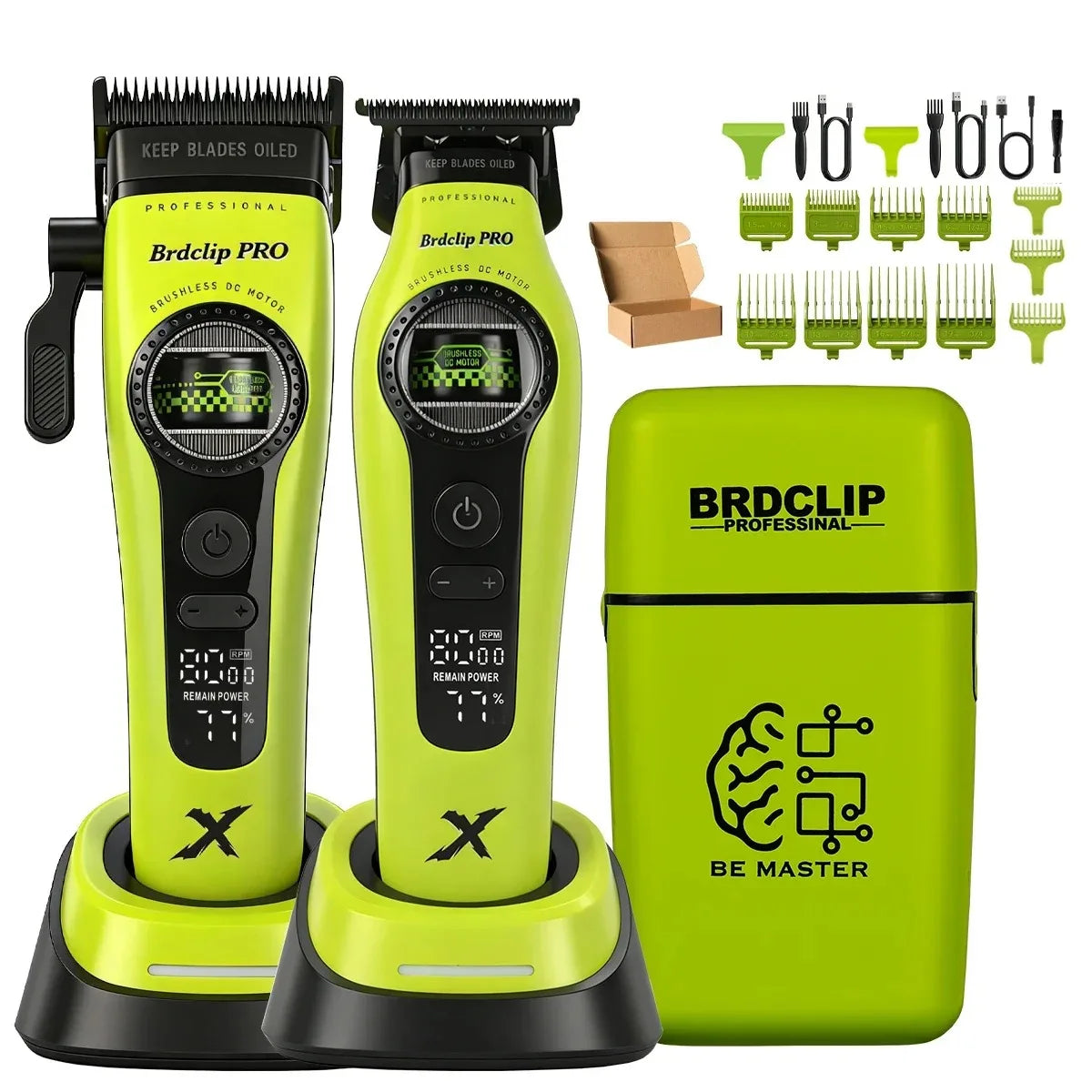 New BRDCLIP PRO Electric Hair Clipper Hair Trimmer Set Outer Rotor BLDC 6000-8000RPM Barber  Shop DLC Blade with Charge Dock