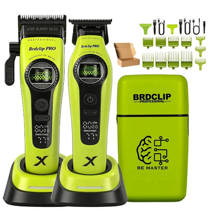 New BRDCLIP PRO Electric Hair Clipper Hair Trimmer Set Outer Rotor BLDC 6000-8000RPM Barber  Shop DLC Blade with Charge Dock