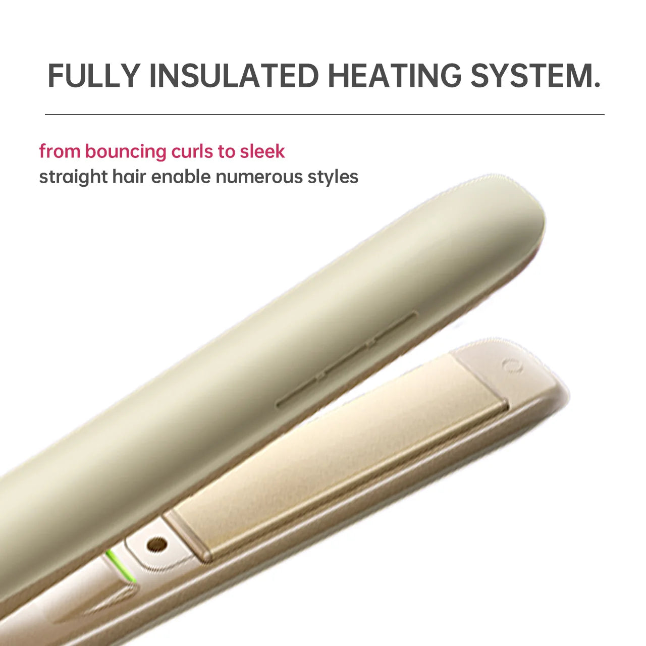 Flat Iron Hair Straightener–Travel 2-in-1 Straightener and Curler, Professional Negative Ion Ceramic Plate for Less Frizz