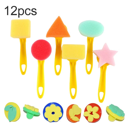 Children Drawing Sponge Brush Toys Art Craft Halloween Drawing Graffiti Tools Teaching Incentive Supplies Roller Seal Stamp TMZ