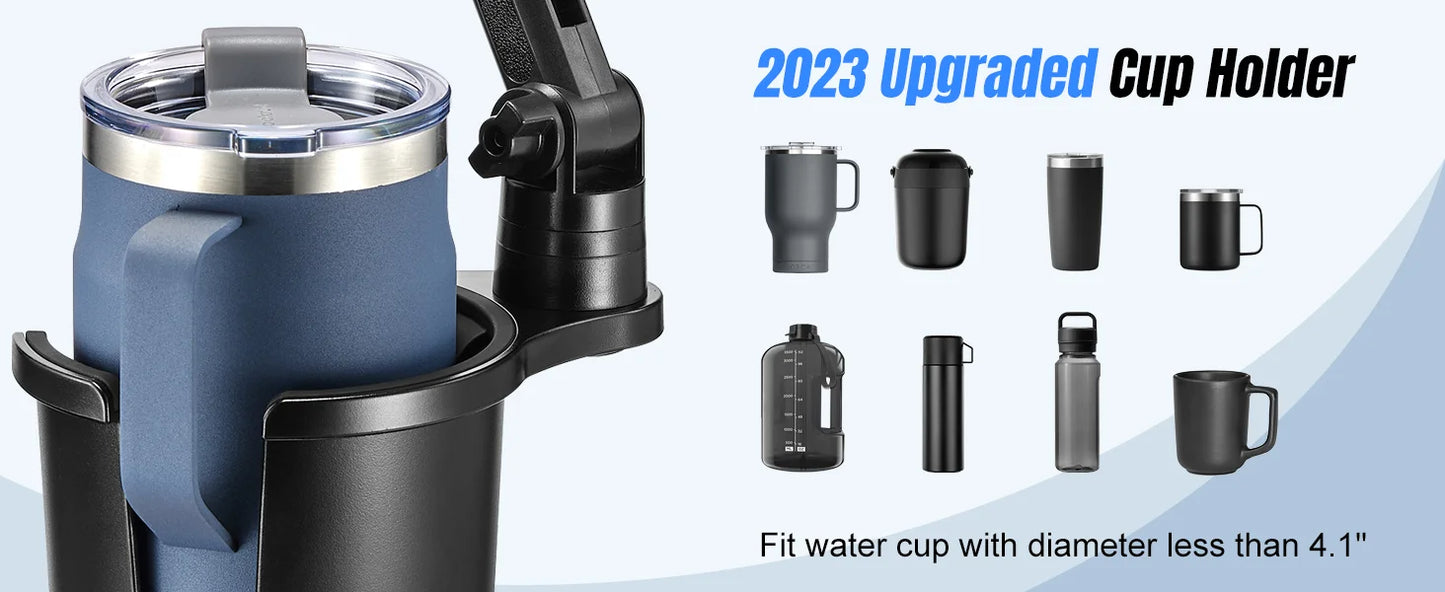 Car Phone Holder, Cup Holder Phone Mount With Memory Function 360°Rotation iPhone Car Phone Mount With Adjustable Long Neck