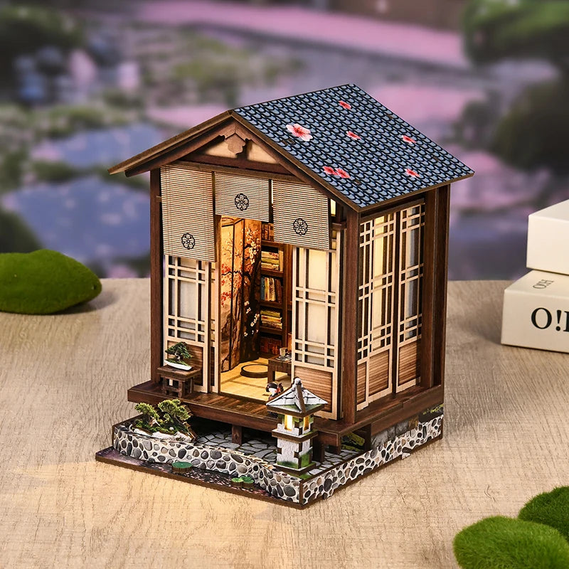 DIY Wooden Dollhouses Bookend 3D Puzzle Hand Assembly Miniature Doll House Model Home Decor Building Toys For Xmas Black Friday