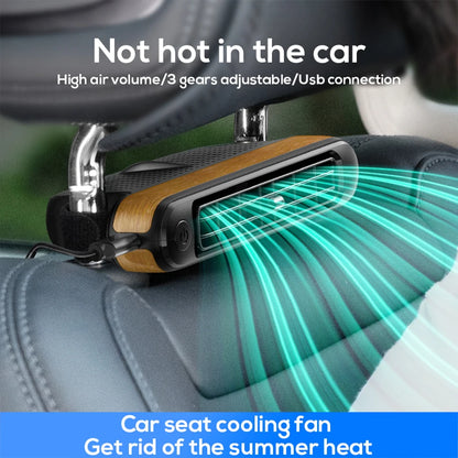 Yanace Portable Car Seat Cooling Fan USB Rechargeable Backseat Air Cooler with Strong Wind for Summer Travel Accessories