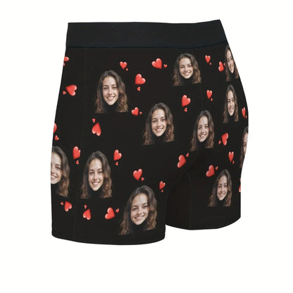 1Pc Personalized Custom Face Photo Men's Boxer Briefs -Customized Fun Men's Boxer Briefs for Valentine's Day &Anniversaries Gift