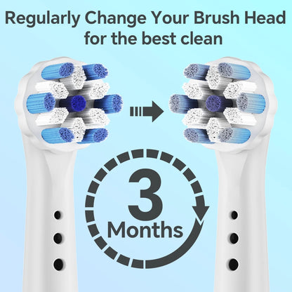 Rotation Replacement Brush Heads Compatible with Oral B iO 2/3/4/5/6/7/7G/8/9/10 Series Electric Toothbrush (4/8/12 Pcs)