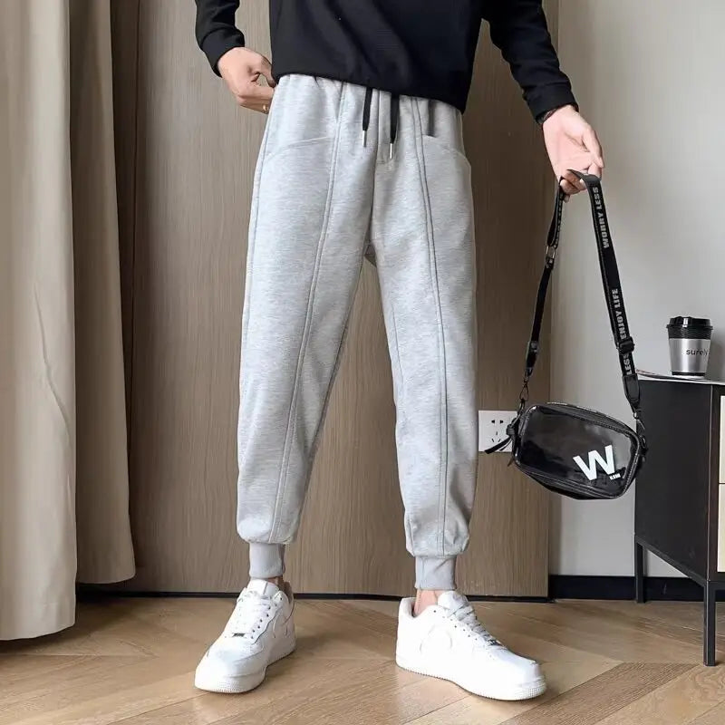 Man Sports Pants Plain Joggers Harem Plus Big Size Retro Fashion Trousers Elegant Autumn Winter High Quality Sweatpants for Men