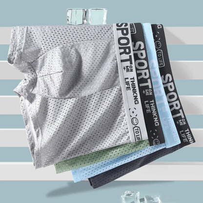4pcs Summer Mesh Men Boxer Underwear Quick Dry Panties Man Boxer-briefs Breathable XL XXL 3XL 4XL Male Shorts Mens Undershorts
