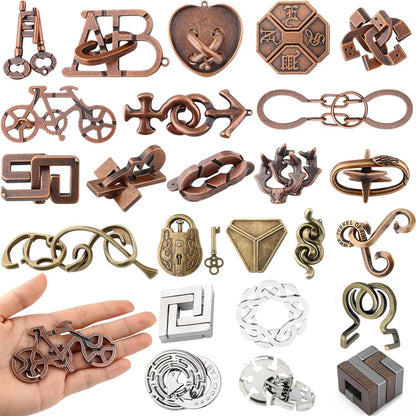 Difficult Disentanglement Brain Teaser Metal Puzzles For Adults and Kids Smart Logic IQ Test Mind Challenge Educational Toys