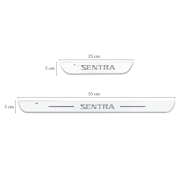 Customized Car Door Sill Light Logo for Nissan Sentra Projector Lamp USB Power Moving LED Welcome Pedal Car Scuff Plate Pedal