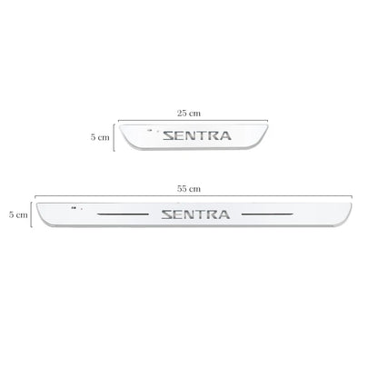 Customized Car Door Sill Light Logo for Nissan Sentra Projector Lamp USB Power Moving LED Welcome Pedal Car Scuff Plate Pedal