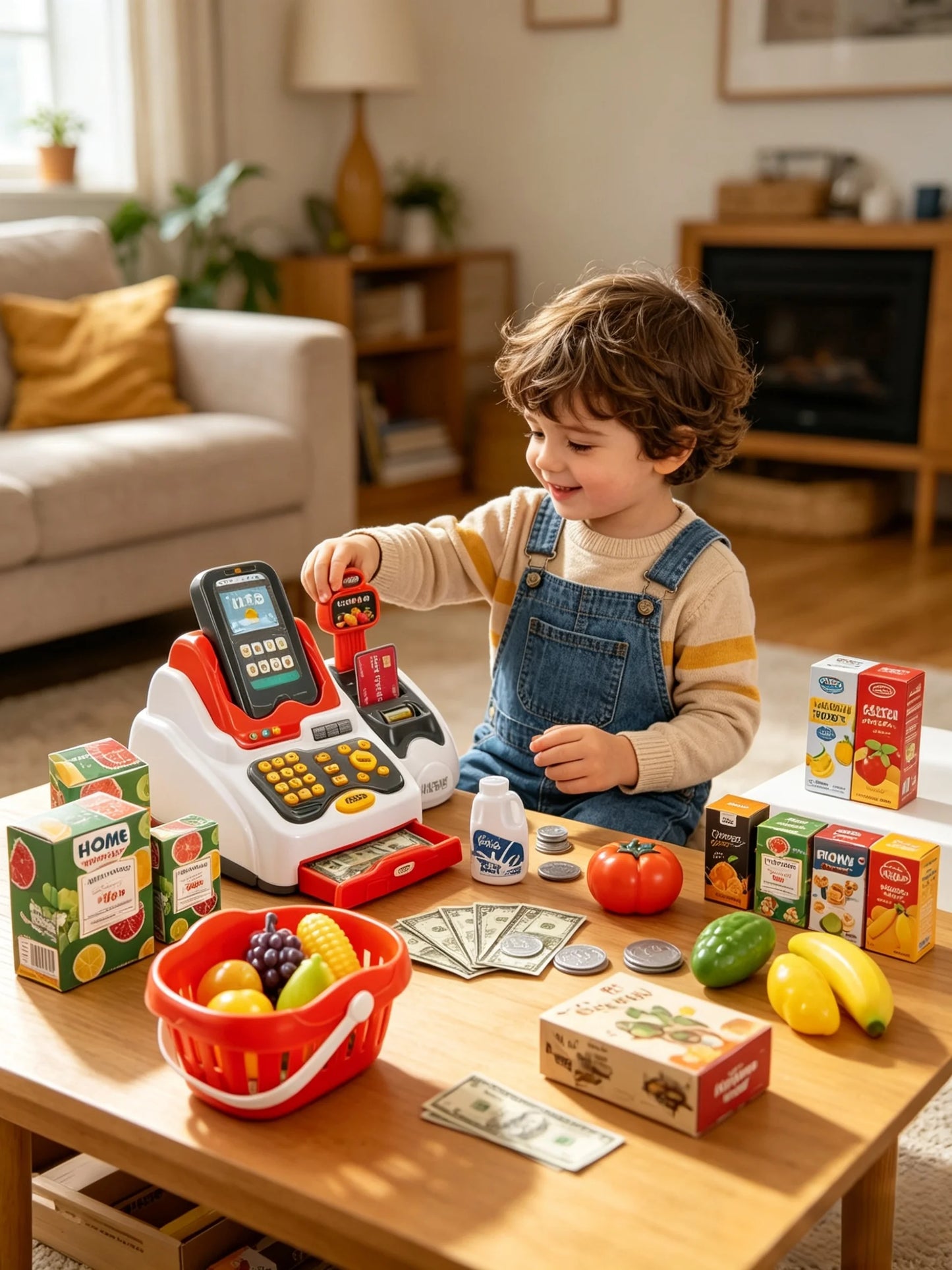 Simulation Electronic Cashier Register Toy Pretend Grocery Shopping Game With Light Sound For Boys Girls Age 3 To 8