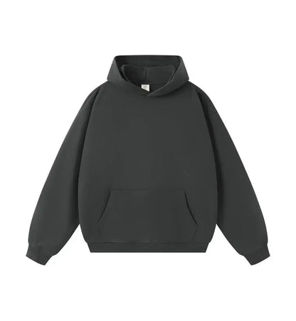 DIY Custom LOGO 450gsm Cotton French Terry Oversized Drop Shoulder Hoodie Men Grey Blue Street Wear Hip Hop Comfortable Hoodie