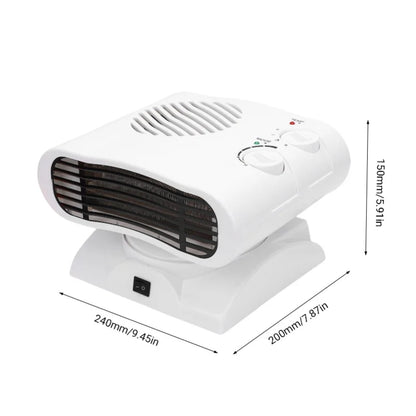 Portable Space Heater Cooler 2000W Auto Oscillating Desk Fan For Home Bedroom Living Room Office