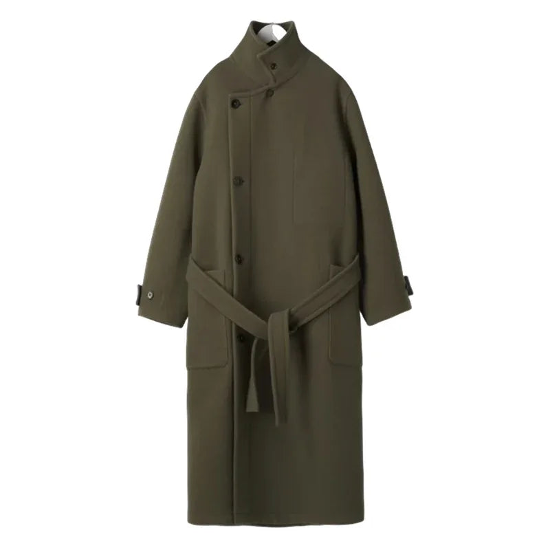 Mauroicardi Autumn Winter Oversized Long Warm Brown Wool Blends Coat Men Luxury Designer Unisex Clothes Woolen Overcoat 2024