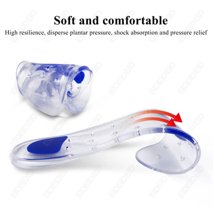 Silicone Gel Medical Insoles for Shoes Men Women Flat Foot Arch Support Orthopedic Insoles for Plantar Fasciitis Relief Shoe Pad