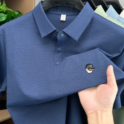 Golf men's polo shirt short sleeved brand fashionable printed top summer new comfortable breathable casual sports collar T-shirt