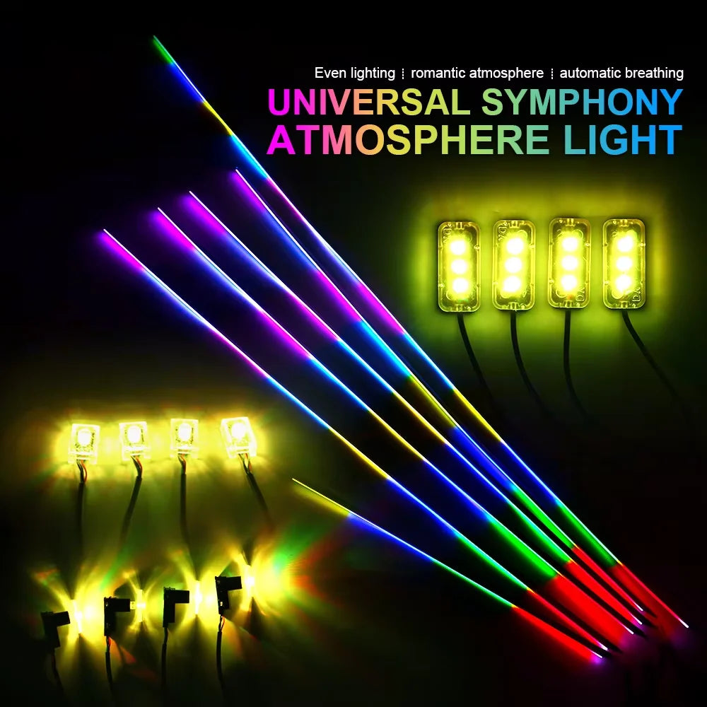Dual Zone Full Colors LED Ambient Light Accessories Symphony Streamer 3wires 3pins Main control box speakers 35/75/110cm strips