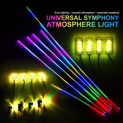 Dual Zone Full Colors LED Ambient Light Accessories Symphony Streamer 3wires 3pins Main control box speakers 35/75/110cm strips