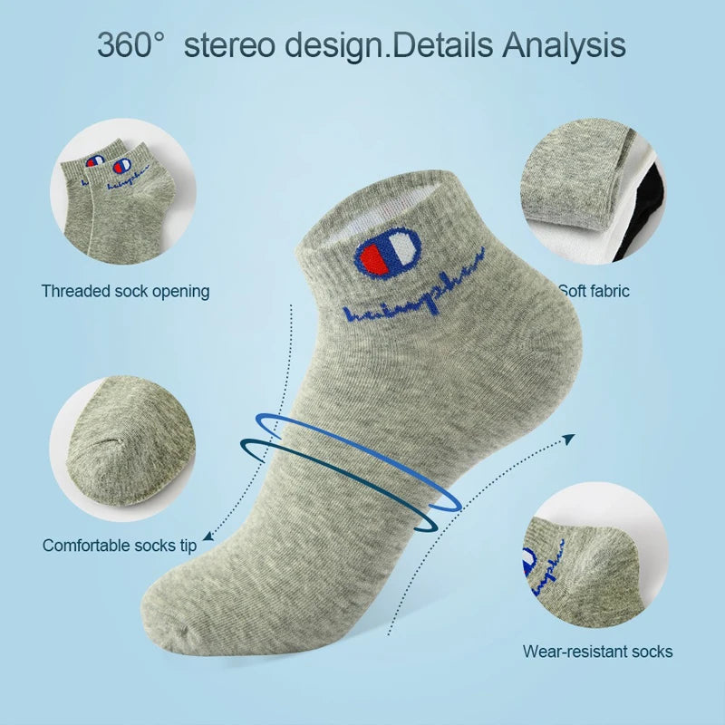 10/20/30 Pairs Ankle Socks Men Women Cotton Brand Socks Athletic Running Socks Cushioned Breathable Low Cut Sports Short Socks
