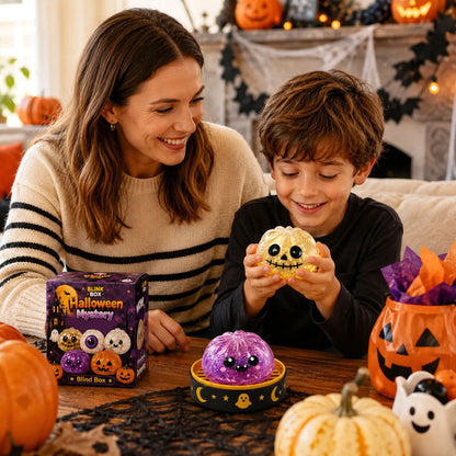 Halloween Ghost Maltose Squishy Squeeze Toy Hand Grip Stress Relief Fidget Sensory Gift Box Set Kids Party Decor