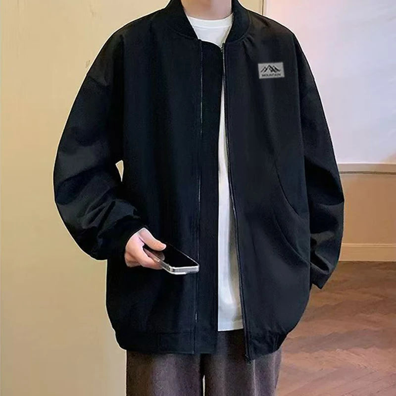 Spring/Summer 2026 New Men's Pilot Windbreaker Fashion Casual Lightweight Solid-color Baseball Sport Coat Cycling Jacket S-4XL