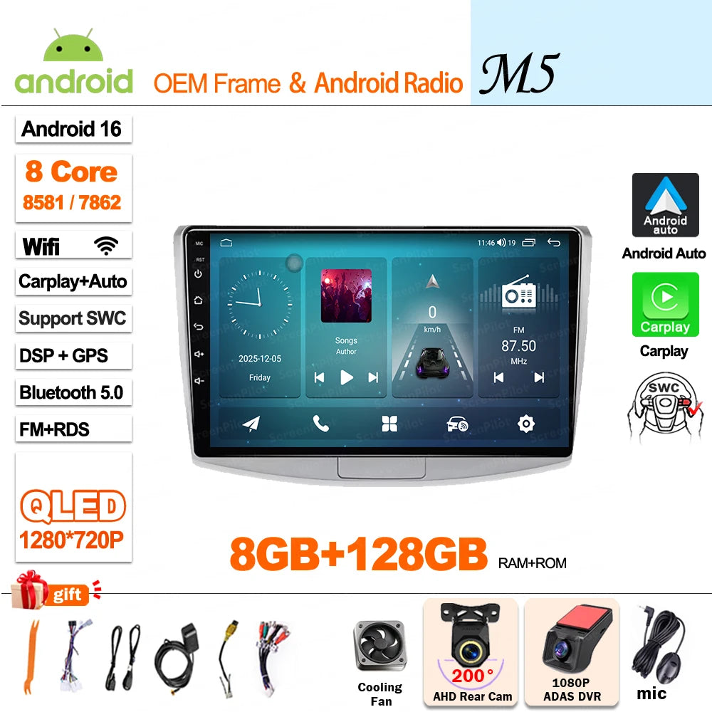 For Volkswagen VW Passat B6 B7 B8 CC 2007- 2021 Android 16 Car Radio Multimedia Video Player GPS Navigation Touch Screen RDS 5G