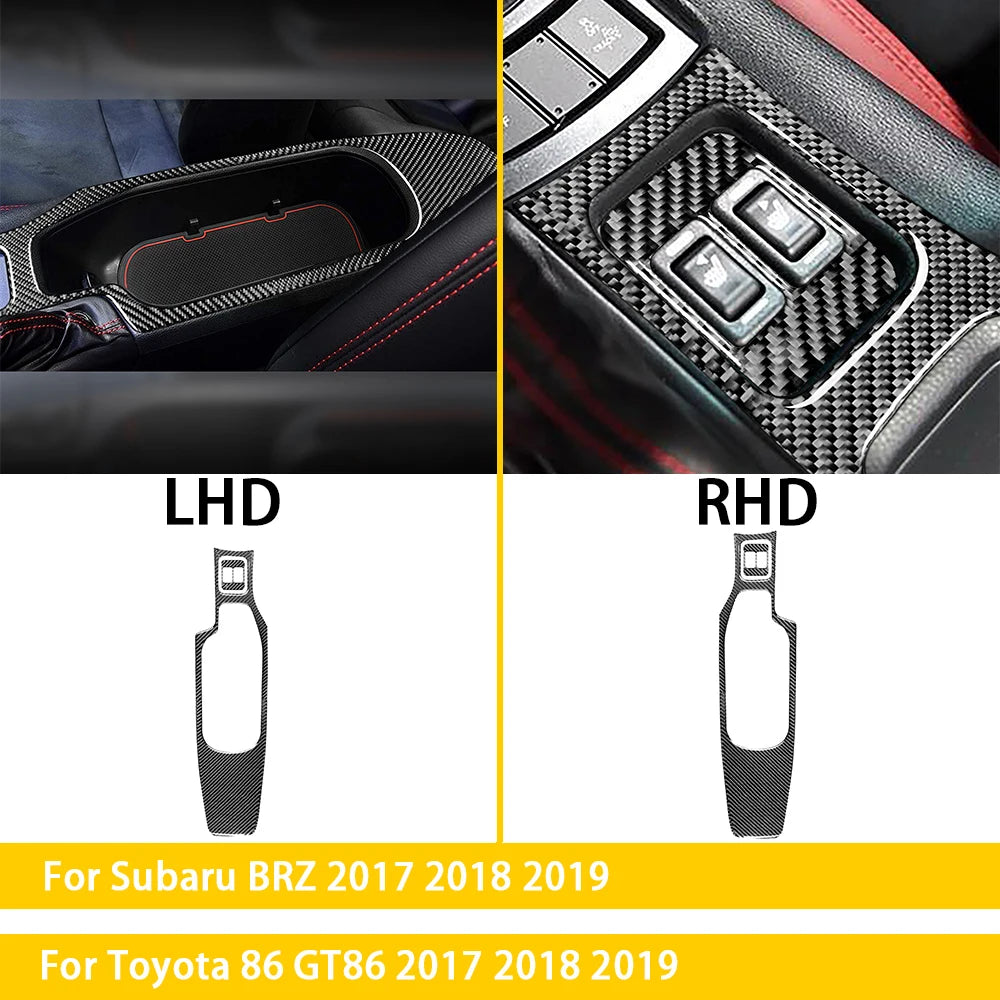 For Subaru BRZ Toyota 86 GT86 2017 2018 2019 Carbon Fiber Car Accessories Gear Shift Cup Holder Air Conditioning Trim Sticker