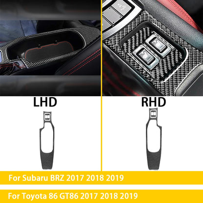 For Subaru BRZ Toyota 86 GT86 2017 2018 2019 Carbon Fiber Car Accessories Gear Shift Cup Holder Air Conditioning Trim Sticker