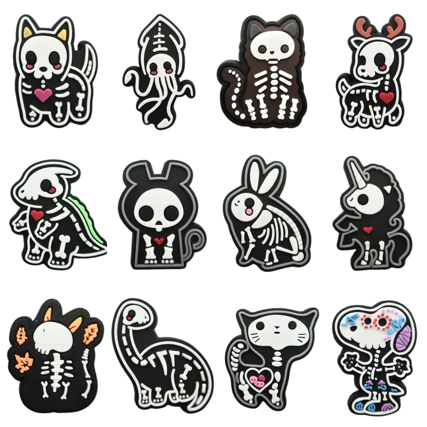 25-100PCS X-ray Animals Shoe Charms For Sandals,Shoe Decoration Accessories Shoe Pins Great Gift For Men Wom