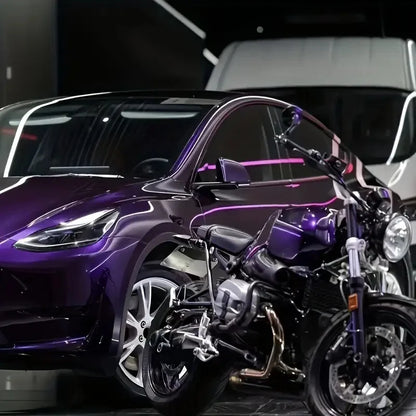 Premium PET High Glossy Midnight Purple Vinyl Wrap Film Car Wrapping Motorcycle DIY Sticker Decal Air Release Self Adhesive