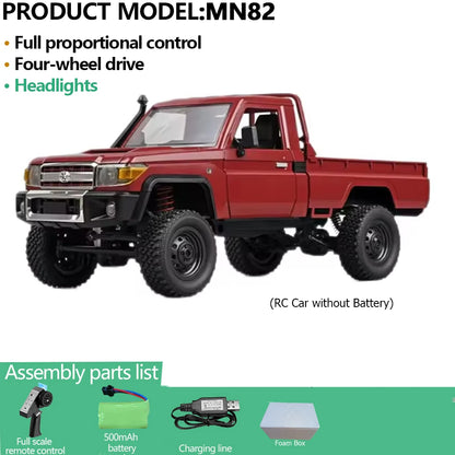 MN82PRO MN82 1/12 RC Car 4WD 2.4G Remote Control Car Simulation Classic All-terrain Off-road LED Light RC Truck Toys As Kid Gift