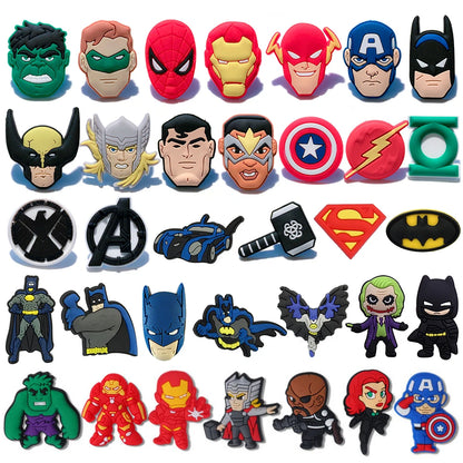 7-100Pcs Hot Toys Cartoon Series Shoe Charms For Slides Clog Sandals Shoes Decorations Accessories For Christmas Birthday Gifts