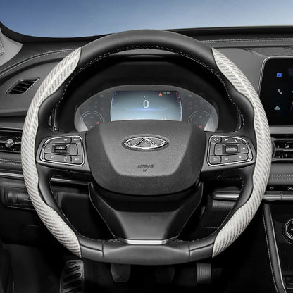 Suitable for Chery Carbon Fiber Texture Steering Wheel Cover with Segmented Quick-Release Design, Durable, for Models Such as Tiggo 2 3 4 7 8 9 Pro Max Csh Arrizo 6 Cross C5 J6 E5 Omoda 5 Gt Eq7