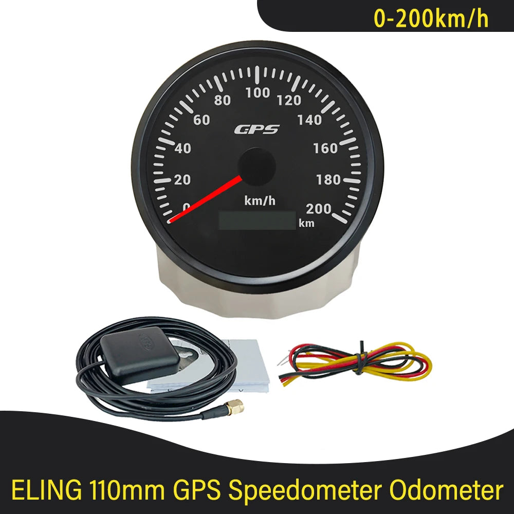 Newest Universal 110mm GPS Speedometer 60K 80K 120K 200K with GPS Antenna and 7 Colors Backlight for Boat Truck Car