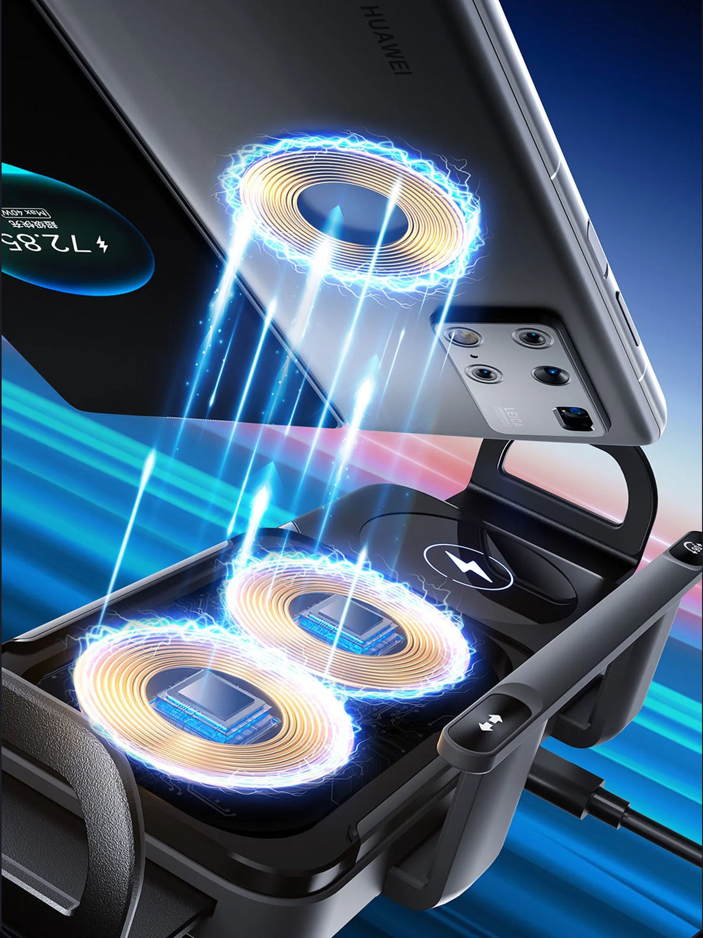 Universal Car Phone Holder Wireless Charger Phone Mount Intelligent Induction Electric Rotation Phone Holder Charger Magsafe