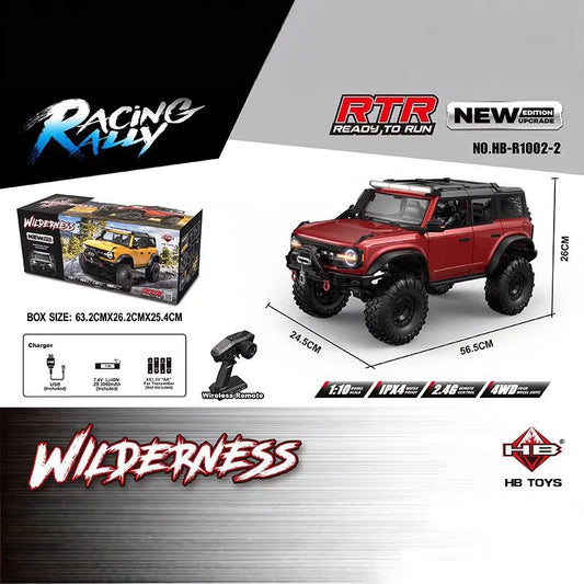 1/10 RC Car 4WD RTR HB R1001 Horse Full Scale with LED 2.4G Electric Remote Control Rock Buggy Off-road Vehicle Toys Boys Gifts