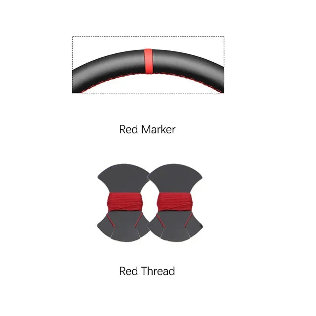 Black Faux Leather Car Steering Wheel Cover for Mitsubishi Lancer Evolution EVO VI 6 V 5 IV 4 1996-2000