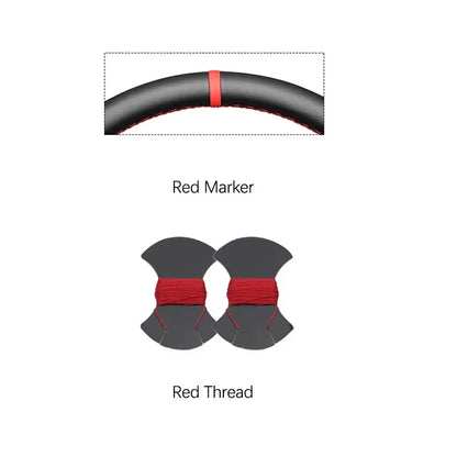 Black Faux Leather Car Steering Wheel Cover for Mitsubishi Lancer Evolution EVO VI 6 V 5 IV 4 1996-2000