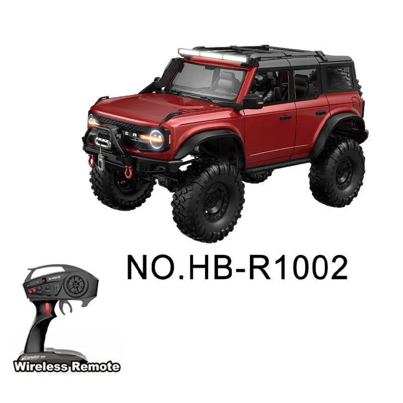 1/10 RC Car 4WD RTR HB R1001 Horse Full Scale with LED 2.4G Electric Remote Control Rock Buggy Off-road Vehicle Toys Boys Gifts