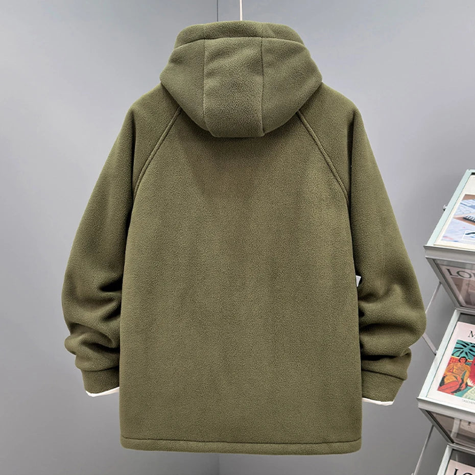 13XL 10XL Plus Size Cargo Jacket Men Autumn Winter Fleece Jacket Coat Male Fashion Casual Patchwork Jackets Big Size 13XL