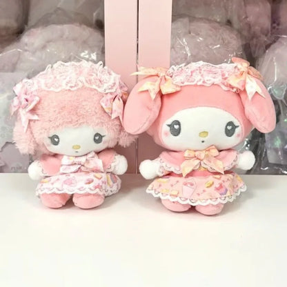 NEW Maid Lolita skirt Series My Melody pink dress My Sweet Piano Kuromi Sanrio Plush Keyring Hello Kitty Small Pendant Toys gift
