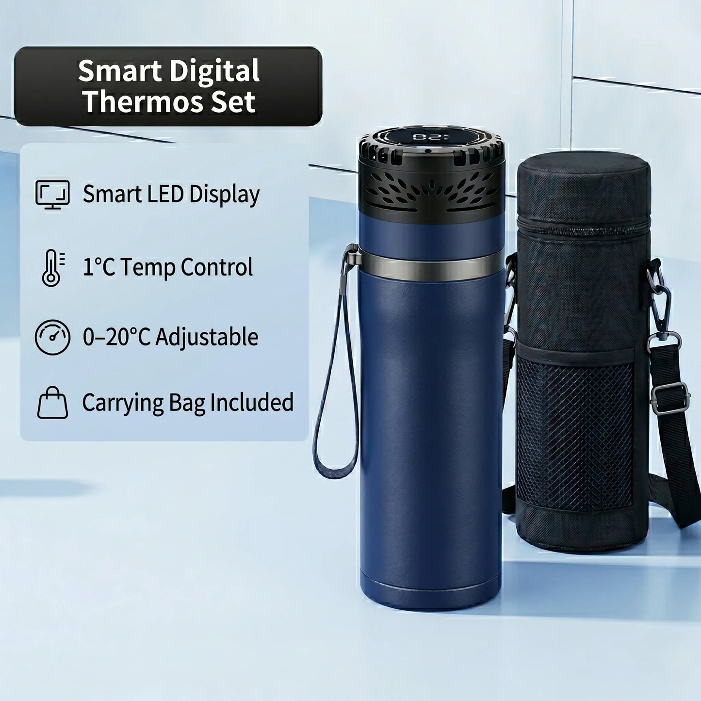 Smart Insulin Cooler Cup Portable Medical Fridge Travel Cooling Case 0-20°C Digital Temp Control for Diabetes Insulin Pens