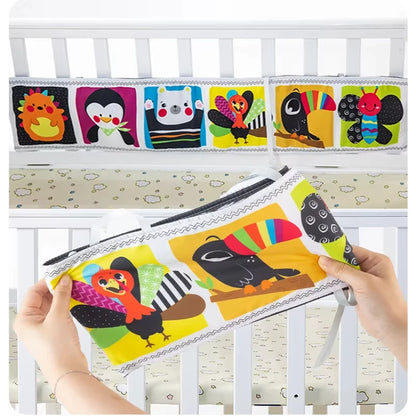 Newborn Sensory Toys For Babies Educational Baby Book Crib Toys Black White Baby Toys Animal Cloth Book Baby Toys 0 12 Months