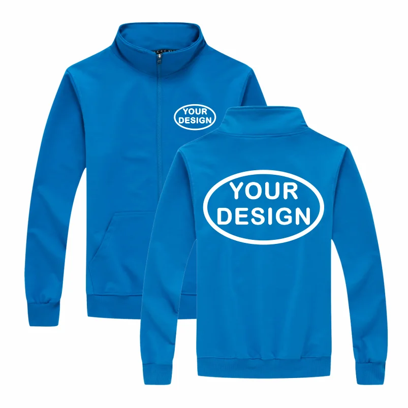Customized LOGO Men's Thin Jacket Embroidered Printed Zipper Coat Spring and Autumn Street Stand up Collar Cardigan Hoodie