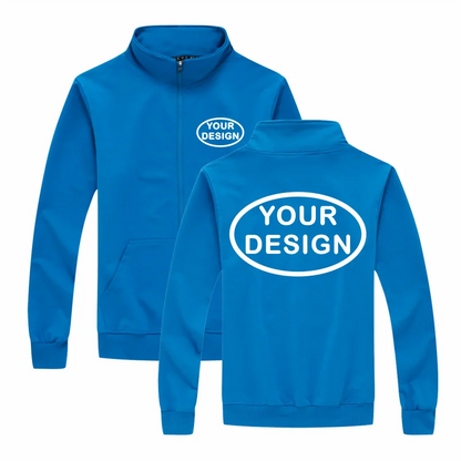 Customized LOGO Men's Thin Jacket Embroidered Printed Zipper Coat Spring and Autumn Street Stand up Collar Cardigan Hoodie