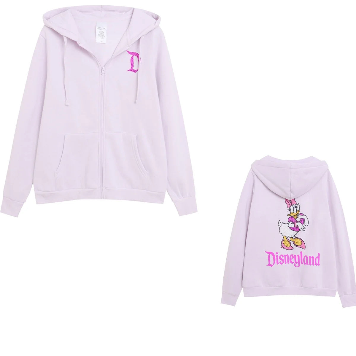 Loose Fit Fleece Lined Zipper Hoodie Women's Cartoon Anime Letter Embroidery Slimming Outerwear Comfortable Spring Cardigan