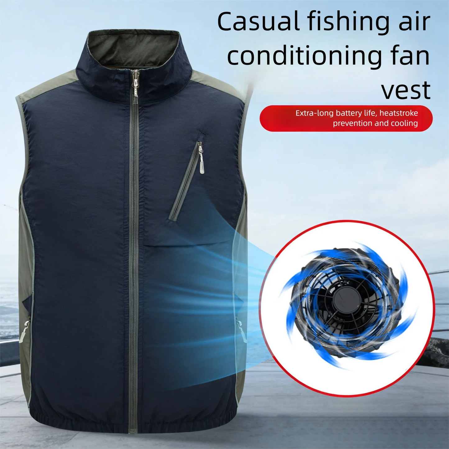 Summer USB Refrigeration Air Conditioning Clothes Men's Outdoor Cooling Fishing Vest Outdoor High-temperature Resistant Workwear