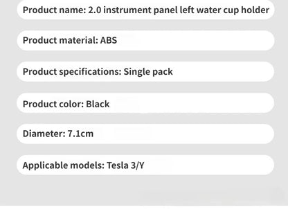 For New Tesla Model Y Juniper 2025+ Model 3 Highland 19-25 Dashboard Water Cup Holder Car Instrument Panel Tidying Phone Holder