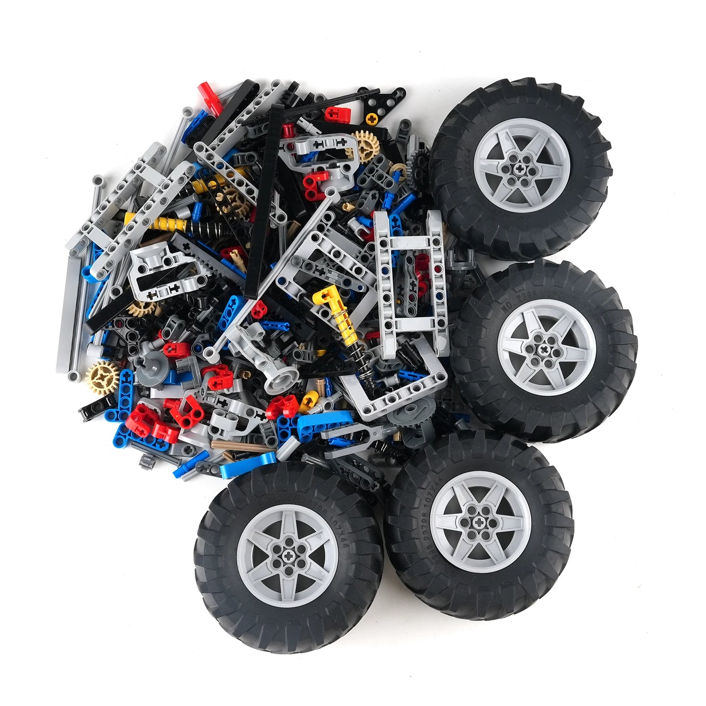 MOC Building Blocks 4WD Climbing Car with Suspension Shocks Technology 4 Wheels Drive Off-Road Car Modifiable Toys Gifts